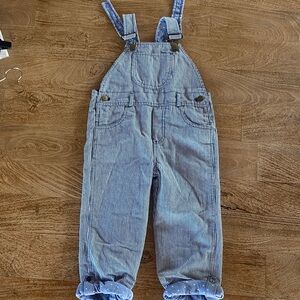 Pinstripe Kids Overalls / dungarees polkadot interior